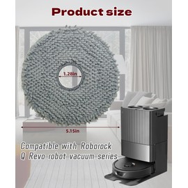 6 Packs Mop Pads Compatible with Roborock Q Revo Robot Vacuum Cleaner,Vacuum Spin Washable Replacement mop Pads