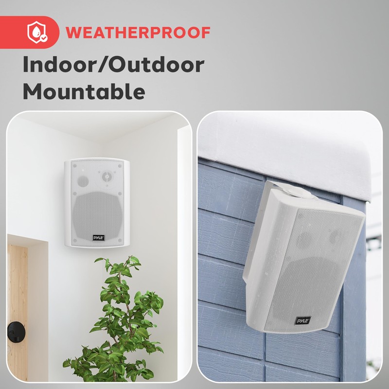 Pyle 6.5 Inch Wall Mount Waterproof Speaker System for Indoor