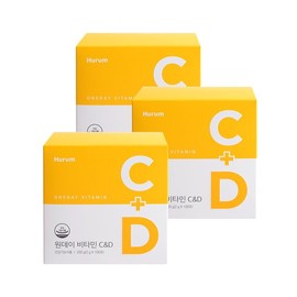 Huerum 휴럼 원데이 비타민C&D 300포(2g x 100포 x 3박스) Huerum One Day Vitamin C&D 300 Pack (2g x 100 Pack x 3 Boxes)