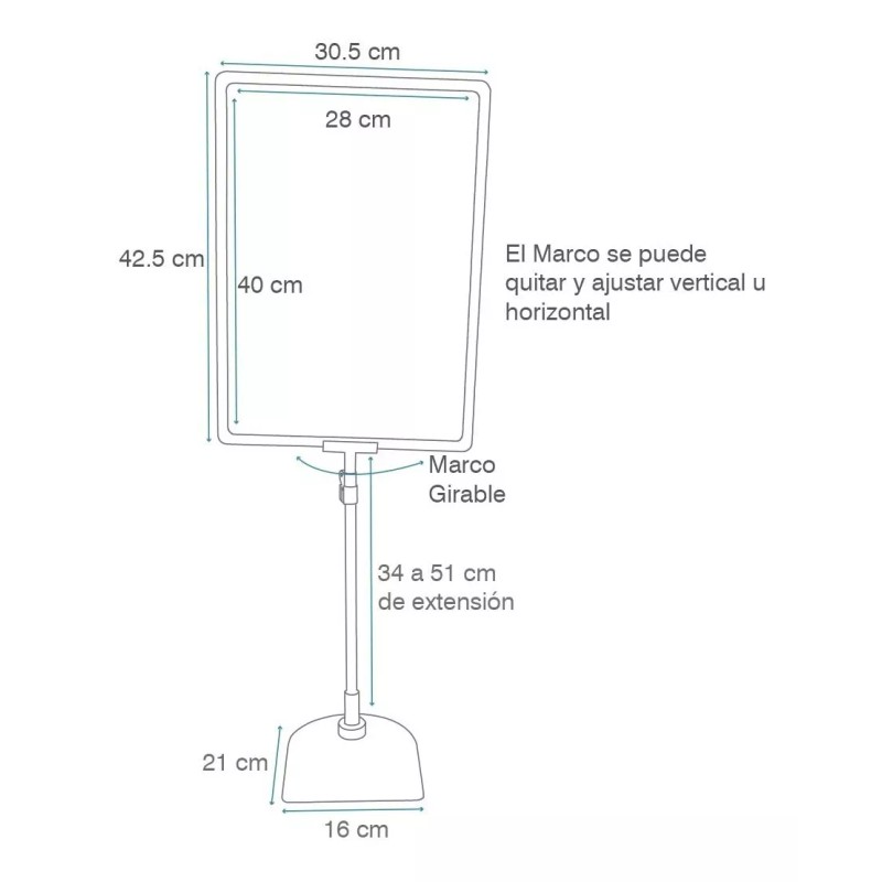 Exhivit Porta Letrero Anuncio Publicitario Exhibidor Desarmable Paq2