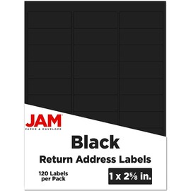 JAM PAPER Return Address Labels - Standard Mailing - 1 x 2 5/8 - Black - 120 Shipping Labels/Pack