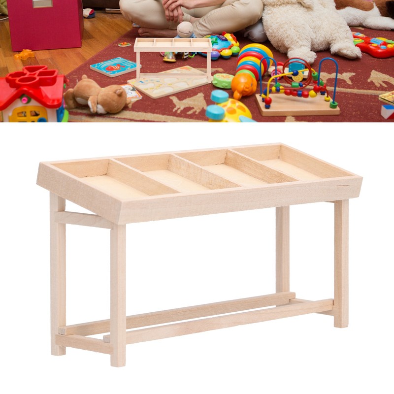 Doll House Shelf Display Racks 1:12 Miniature Wooden Stand Shelf