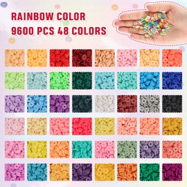 Quefe 10680pcs Clay Bead Bracelet Making Kit, 3 Boxes of Polymer Heishi Beads Kit Friendship Bracelet Kit for Preppy, Crafts Gifts