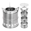 Lixada Camping Stove, Stainless Steel Portable Wood Stove, Solid Alcohol