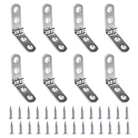 KKLM Flat Hinges, Butt Hinge Fittings, Set of 8, Silent Design, Flat Hinges, 180 Degree Opening, Folding Hinges, Furniture Repair, Butt Hinges, Black Hinges, Screws Included, 8 Piece Set, Jewelry Box
