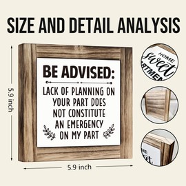 Office Decor: Be Advised Sign - Wooden Desk Sign, Cubicle Decor - Funny 5.9 * 5.9 inches
