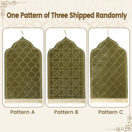 Muslim Prayer Mat for Ramadan Gifts - Thick Prayer Rug Sajadah for Kids Men Women Soft Islamic Prayer Rugs for Eid Travel Ramadan, Green