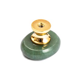 Ruimou 6pcs Original Stone Knobs Natural knobs Crystal Glass Pull Handles for Drawer Cabinet Door Cupboard Dresser Home DIY with Screws (Green Aventurine)