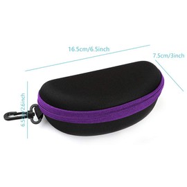 EKdirect Pack of 3 Sunglasses Glasses Case Zip Hard Shell with Belt Clip, Purple, purple