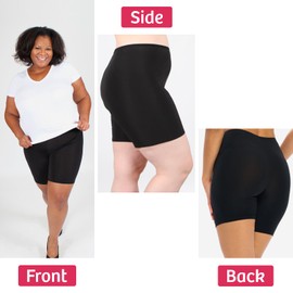 Undersummers Classic Shortlette, Thigh Anti Chafing Shorts Women, Slip Shorts for Women Under Dress, Undergarments for Dresses (Large, Black)