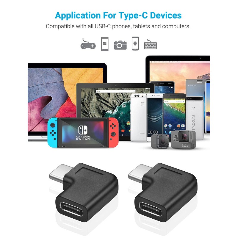 URWOOW USB C Right Angle Adapter,90 Degree USB C to