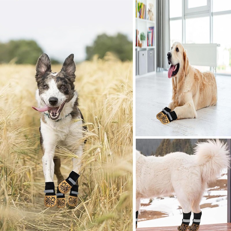 AOOTUERL 2 Paar Hundesocken stoppen Lecken, Pfotenschutz, verstellbare Stiefel, Greifer