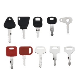 SING F LTD 10pcs Ignition Starter Key Set for Agricultural/Excavator Machinery Compatible With Volvo, CAT, Hitachi, Etc.