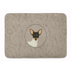 Caroline's Treasures Toy Fox Terrier in The Kitchen Machine Washable Memory Foam Mat