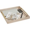 Sagala 20"x20" Extra Large Ottoman Tray with Gold Handles, Ivory
