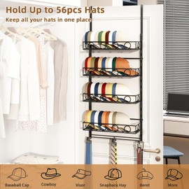 BeeOwner Over The Door Hat Rack: