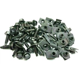 Retro-Motive 1/4" Body Bolts & Extruded U-Nut Clips 1/4-20 x 1" (Qty-25 Each) #1593 (675/79)
