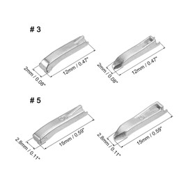 QUARKZMAN Double Open Zipper Repair Latch Kits, #3#5 Insert Pins for Jacket Coat Two Way Separating Zippers (White Gold, 10 Pairs)