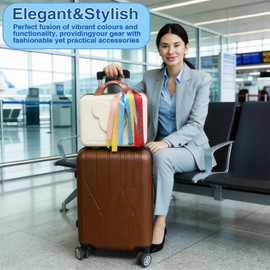 2 PCS Luggage Identifiers Tag Ribbons Colorful Ribbon Luggage Identifier Polka Dot Satin Luggage Tag Ring for Suitcase Backpack & Travel Bag - Bright Luggage Marker for Easy Identification