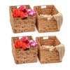Trademark Innovations Large Foldable Rectangle Woven Wicker Basket Bins for