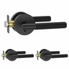 Amerdeco 3 Pack Matte Black Door Handles Interior, Knurled Privacy