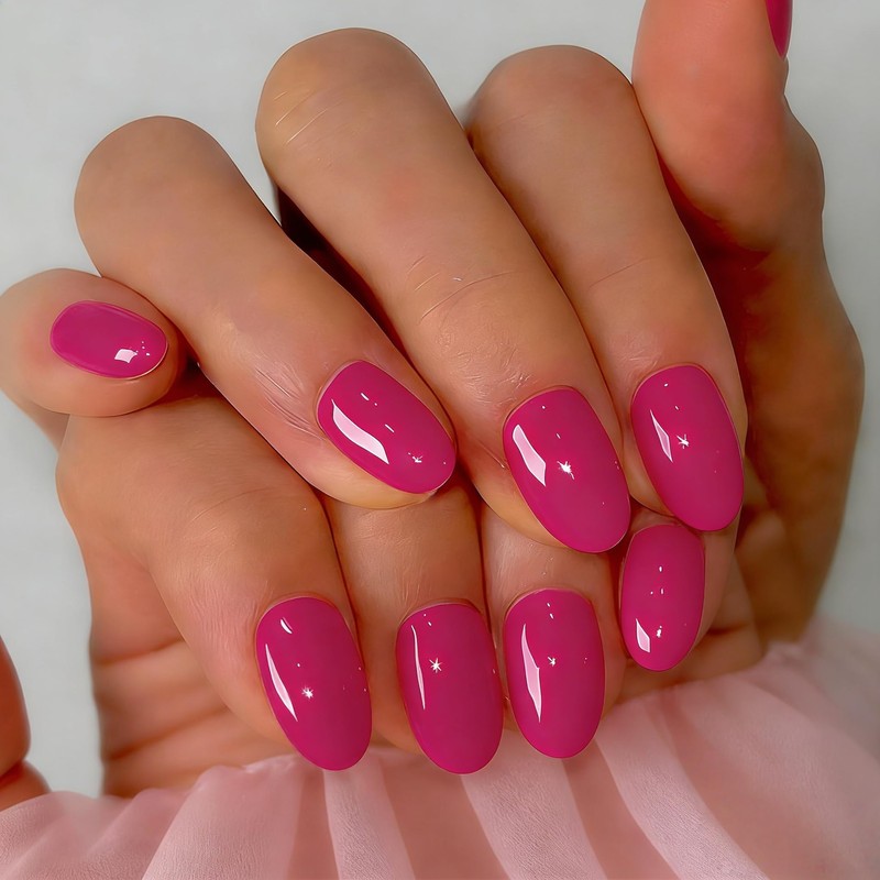 SXVME Uñas postizas cortas de gel suave, 32 piezas, 16