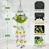 MEYCEMT Solar Hanging Garden Lights - 2 Pack Artificial Butterfly