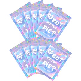SILFGRLF 20 Count Bachelorette Party Hangover Kit Bags, BUT DID You DIE Holographic Recovery Bags Party Supplies Gift Bags for Bach Party Favors Printed(5"x7")