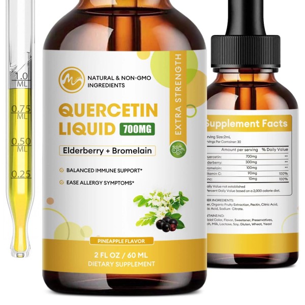 M inch 2 Pack Quercetin Liquid Drops - Quercetin Supplements