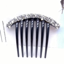 EZ PEACH Rhinestone Hair Comb DE Yaii Wind, Rakuchin, Cantan, Hair Arrangement, Recommended for Beginners, Pearl, Sparkling and Shiny, Barrette, Crystal, Evening Roll Comb (White)