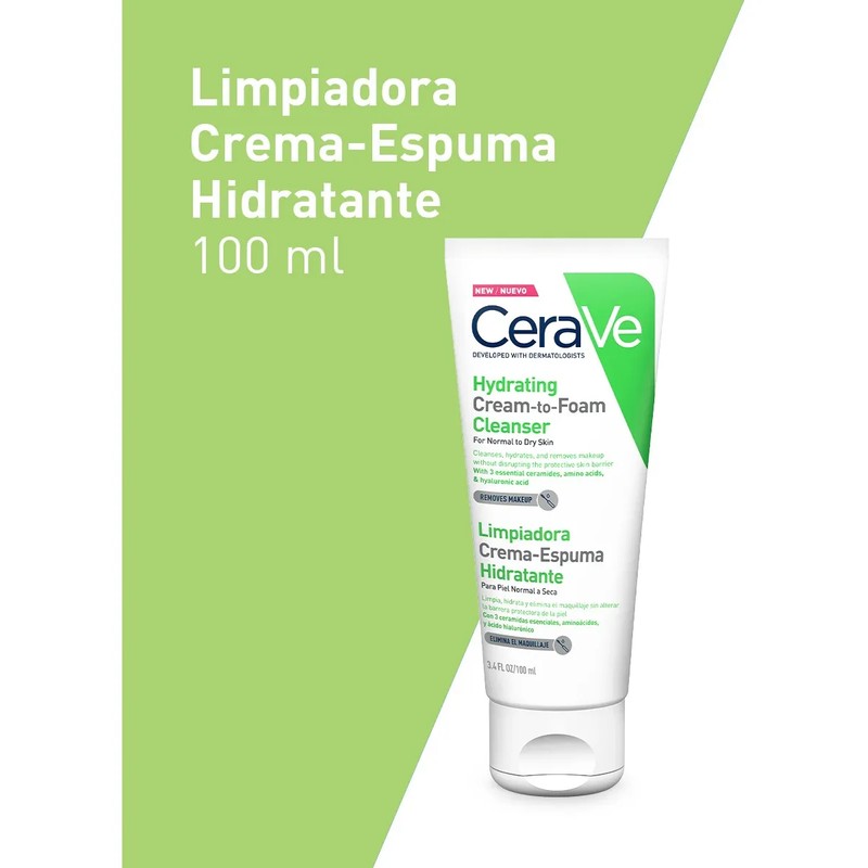 Limpiador Facial Hidratante | Crema-Espuma | Con Ceramidas y Ácido