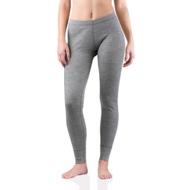 MERIWOOL Womens 100% Merino Wool Base Layer Thermal Pants Gray Heather