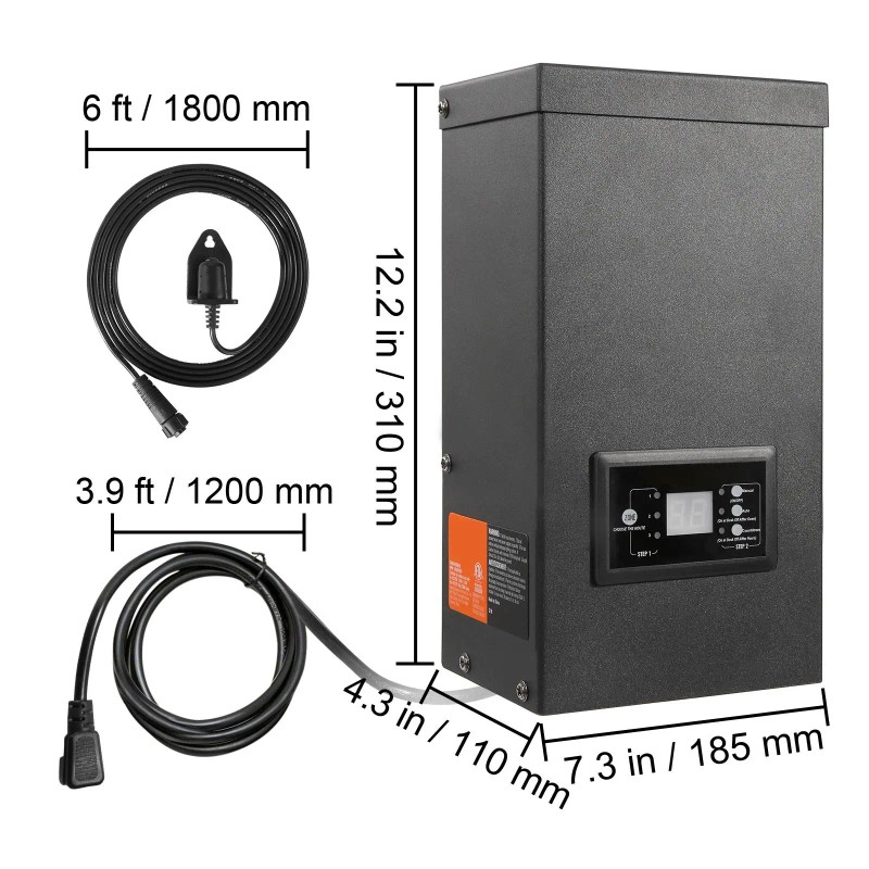 600W Weatherproof Outdoor Lighting Transformer 120V AC to 12V/14V AC