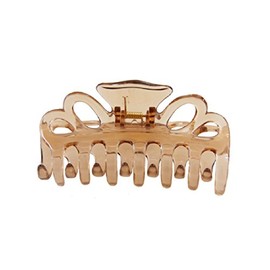 Di Prima Honey Double Loop Clamp, 3 1/4 Inches, For Fine Hair, Gold, Modern Style, 1 Count (Pack of 1), Adults (Unisex)