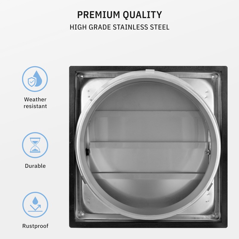 calimaero® VKE 5" Inch Dryer Vent Cover – Outdoor Stainless