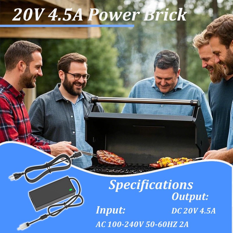 KIT0480 AC/DC Adapter 20V 4.5A Power Brick Compatible with Traeger