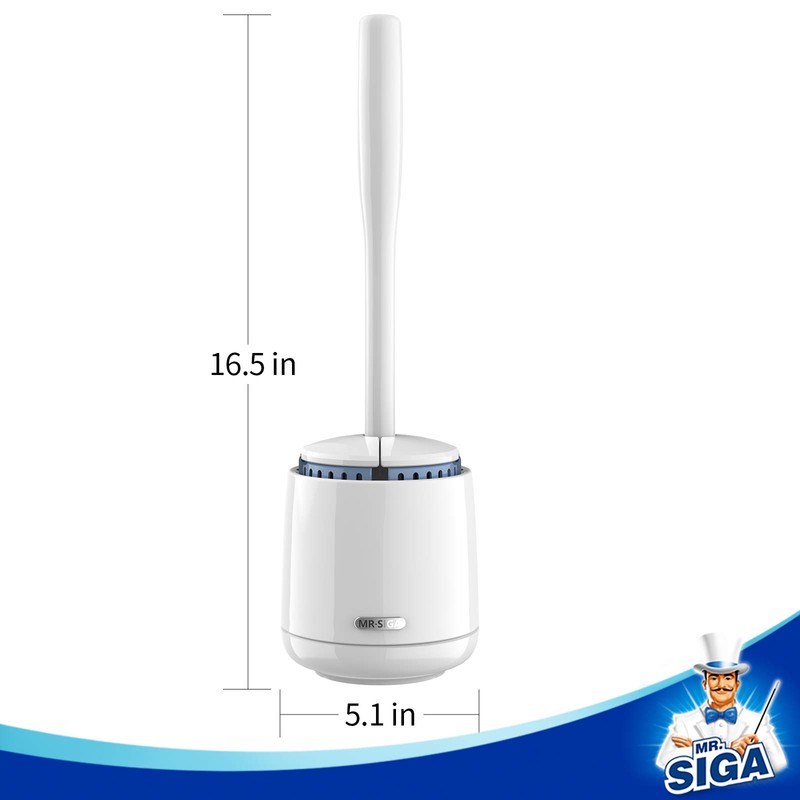 MR.SIGA Toilet Bowl Brush and Holder, Premium Quality, with Solid