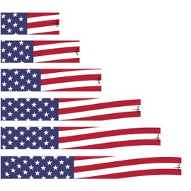 White Water Archery Non-Laminated Waving American Flag Arrow Wraps 15pc Choose Length Width (7, 1)