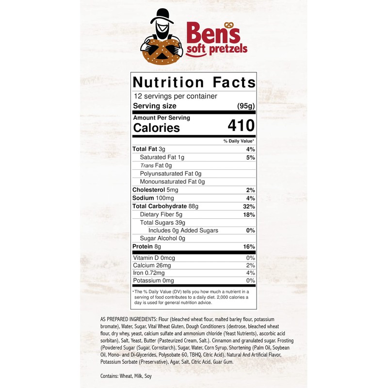 Ben's Soft Pretzels Amish Cinnamon Roll Bake at Home Kit,