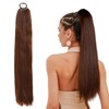 YAYNO 1 Stück Zopf Extension Ponytail Langer Glatter Pferdeschwanz Zopf