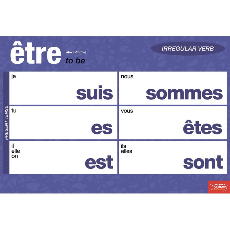 Teacher's Discovery Essential Irregular French Verbs Chart Set