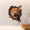Pitbull Decal - Wall Hole Dog Sticker with 3D Effect