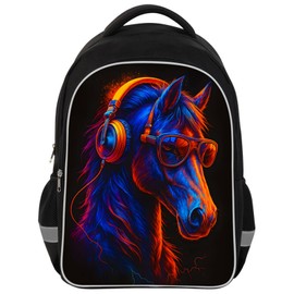 HiMagics School Backpack for Boys 17" Boys Backpack for Kids Children Teens Elementary Middle School - Students Bookbag Ages 6-18 Travel Back Pack Horse