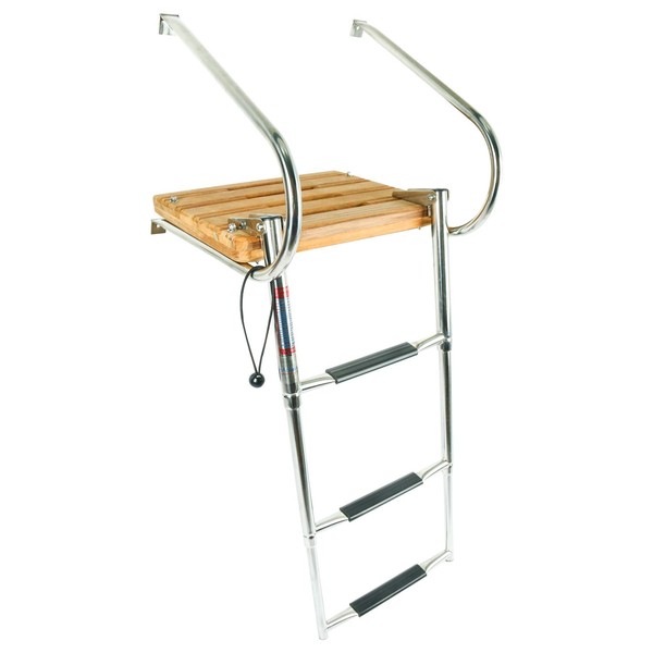 YaeMarine 3 Steps Stainless Boat in-Board Folding Ladders Telescopic Boat