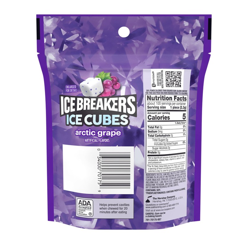 ICE BREAKERS Ice Cubes Arctic Grape Flavored Sugar Free Chewing