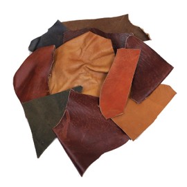 Assorted Colors Leather Scraps for Leather Crafts - Full Grain Buffalo Leather Remnants from Journal Making - Great for Jewelry, Wallets, Cricut, Arts & Crafts (5 LB)