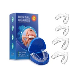 GGUFAY Knirscherschiene für Nacht, Zahnschiene Mundschutz Set, 4 Formbare Mundschutz zum Zähneknirschen, Effektiv Schnarchstopper Beisschiene Zähne, Verbessert den Schlaf