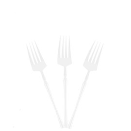 EcoQuality White Disposable Plastic Salad Fork - Heavy Weight Plastic White Cutlery, Disposable Utensils, Silverware Perfect for Wedding, Birthday, Event Planning, Baby Shower, Anniversaries (96)
