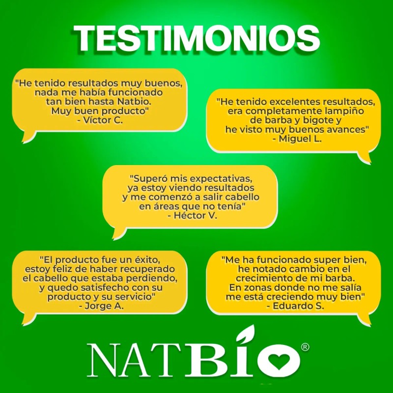 Crecimiento De Cabello Y Barba Abundante Natbio 3 Tónicos