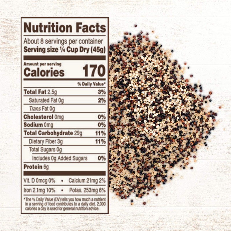 Roland Foods Organic Tri-Color Quinoa, Pre-washed, All Natural, Gluten Free,